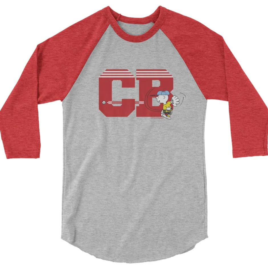 Clearance Charlie Brown Initials ¾ Sleeve Raglan T-Shirt Charlie Brown
