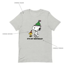 Fashion Choose Your Favorite Design Birthday Customized Adult T-Shirt Woodstock | Snoopy