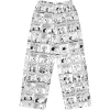 Clearance Comic Stripes Black and Adult Wide Leg Pants Snoopy | Schroeder