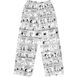 Clearance Comic Stripes Black and Adult Wide Leg Pants Snoopy | Schroeder
