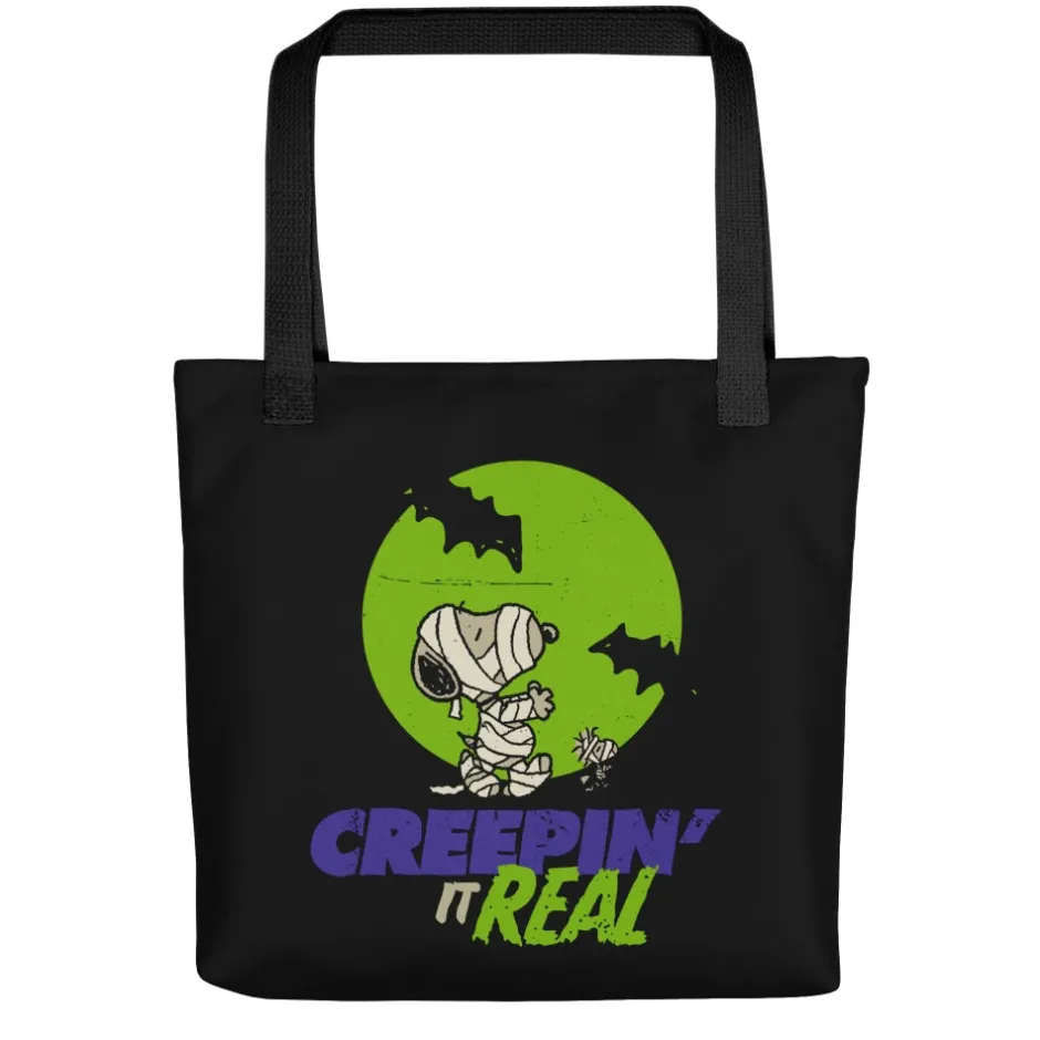 New Creepin It Real Tote Bag Woodstock | Snoopy