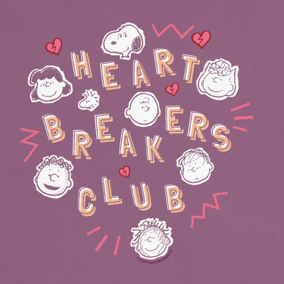 Best Heartbreakers Club Adult Comfort Colors T-Shirt Peanuts Gang | T-Shirts