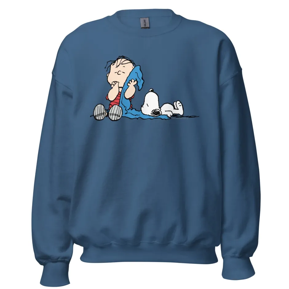 Discount Linus & Snoopy Blanket Adult Sweatshirt Snoopy | Linus Van Pelt