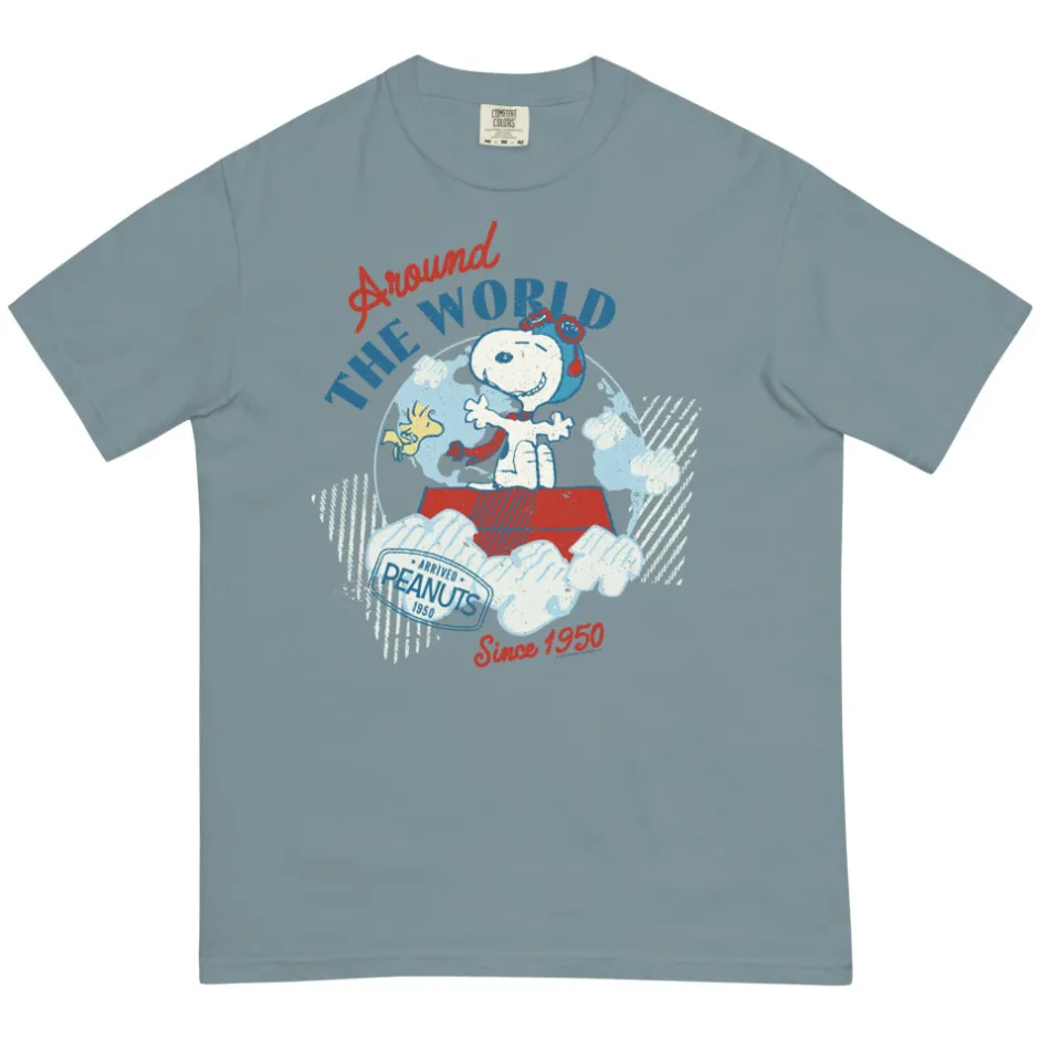 Best Around The World Comfort Colors T-Shirt Woodstock | Snoopy