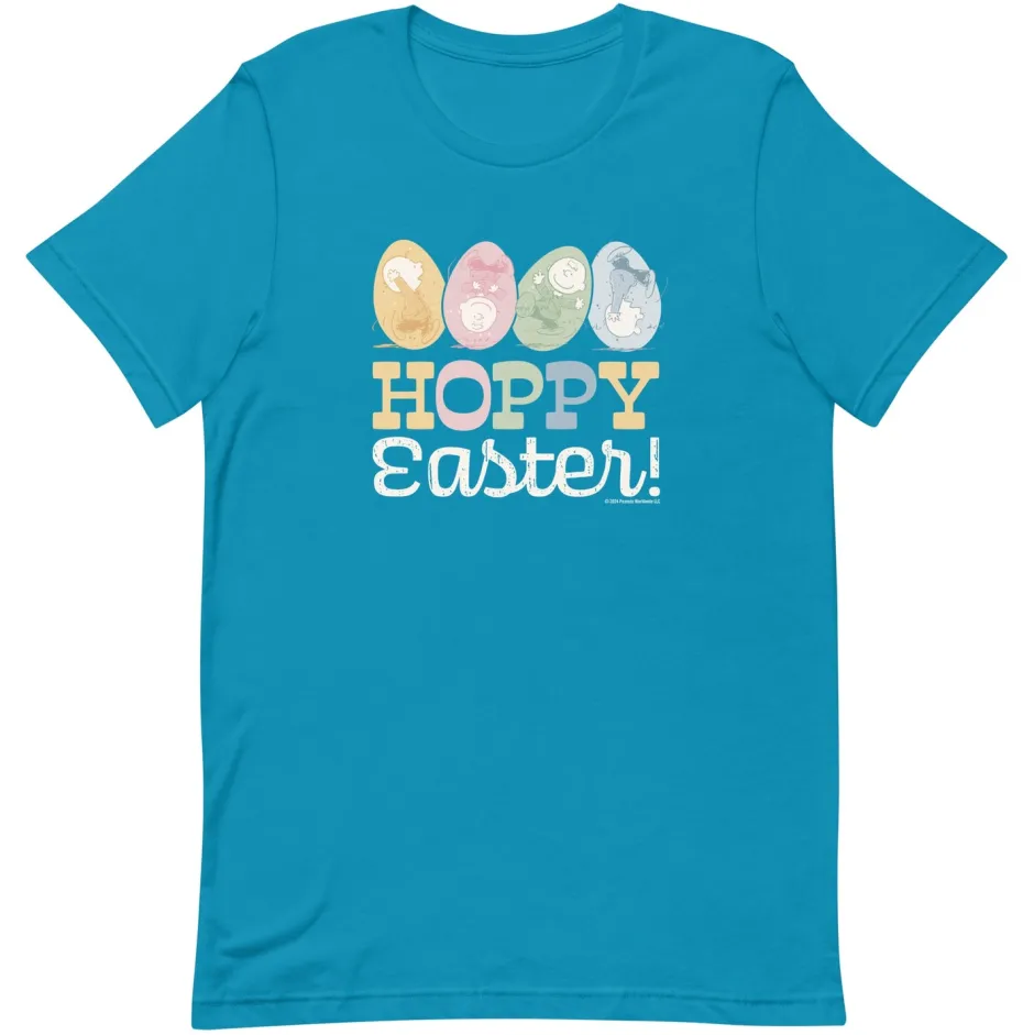 Hot Charlie Brown Hoppy Easter Adult Short Sleeve T-Shirt Charlie Brown | T-Shirts