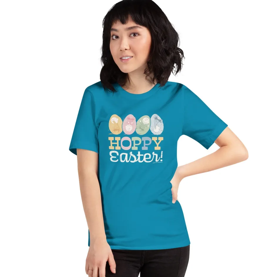 Hot Charlie Brown Hoppy Easter Adult Short Sleeve T-Shirt Charlie Brown | T-Shirts