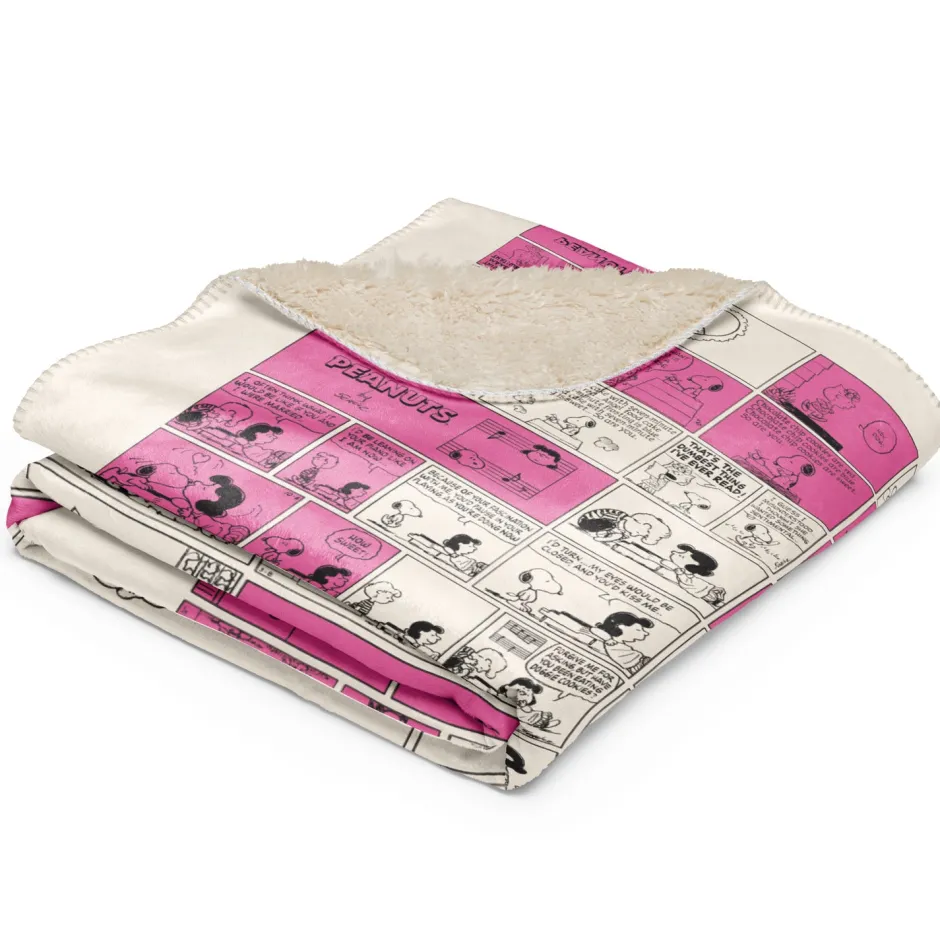Clearance Comic Heart Sherpa Blanket Peanuts Gang | Blankets & Pillows