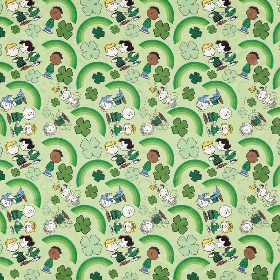 Outlet Gang Feeling Lucky Sherpa Blanket Peanuts Gang | Blankets & Pillows