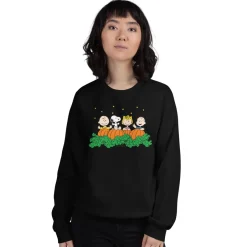 Clearance Gang Pumpkin Patch Adult Sweatshirt Snoopy | Peanuts Gang