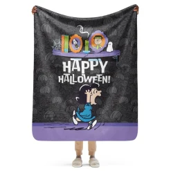 Fashion Happy Halloween Sherpa Blanket Snoopy | Schroeder