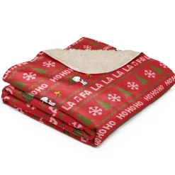 Fashion HoHoHo Sherpa Blanket Woodstock | Snoopy