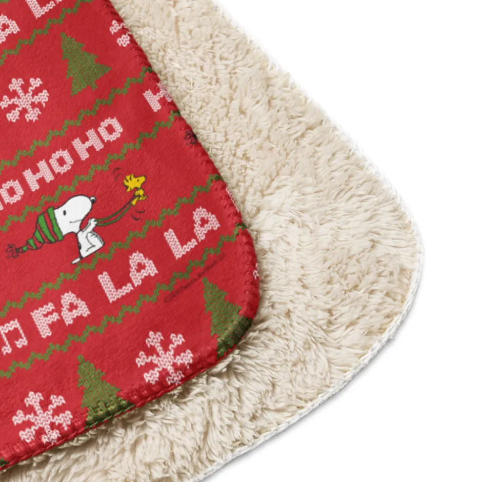 Fashion HoHoHo Sherpa Blanket Woodstock | Snoopy