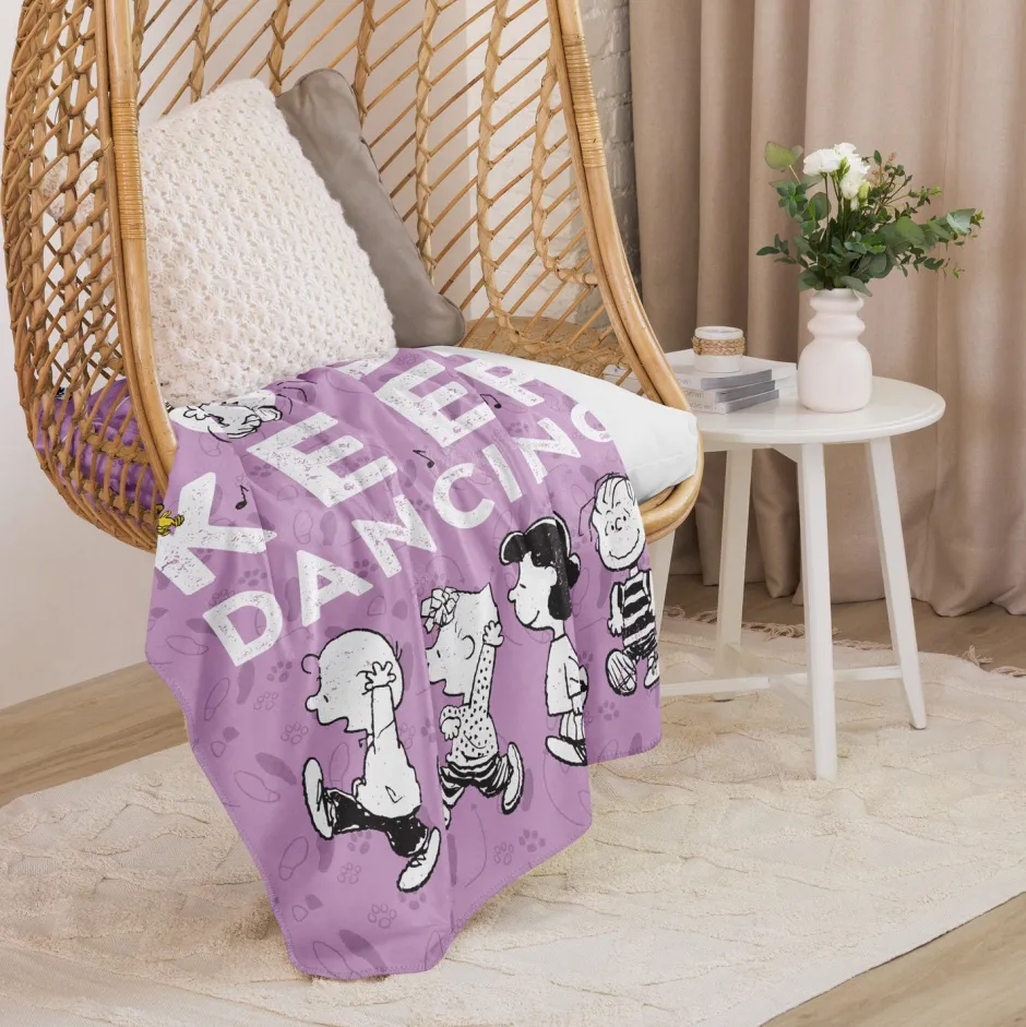 Online Just Keep Dancing Sherpa Blanket Peanuts Gang | Blankets & Pillows