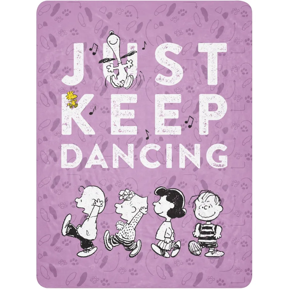Online Just Keep Dancing Sherpa Blanket Peanuts Gang | Blankets & Pillows