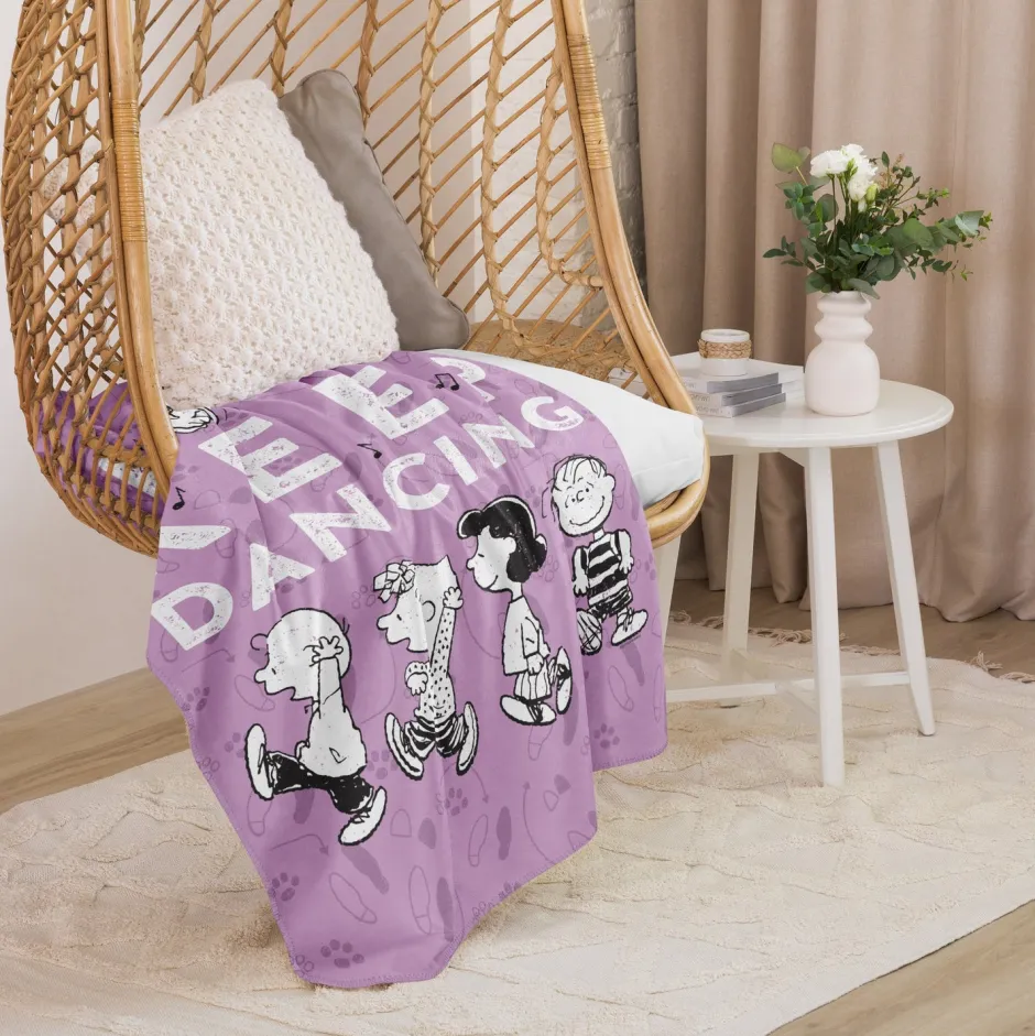 Online Just Keep Dancing Sherpa Blanket Peanuts Gang | Blankets & Pillows