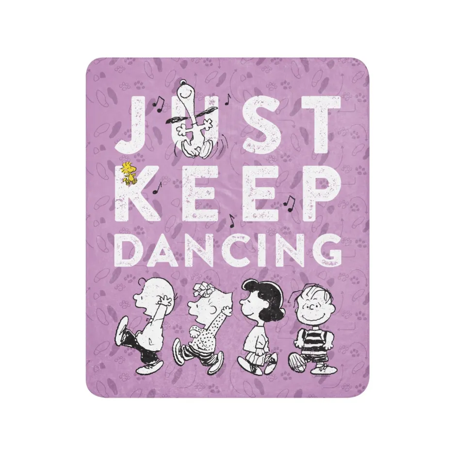 Online Just Keep Dancing Sherpa Blanket Peanuts Gang | Blankets & Pillows