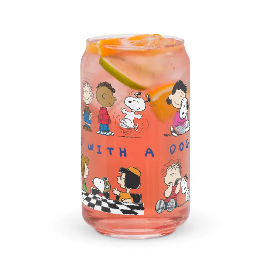 Clearance Life Is Better With A Dog Can Glass Snoopy | Schroeder
