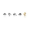Outlet Snoopy & Woodstock .925 Sterling Silver Stud Earrings Set Finished in Pure Platinum Woodstock | Jewelry