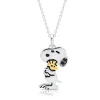 New Snoopy & Woodstock .925 Sterling Silver Necklace Finished in Pure Platinum Woodstock | Snoopy