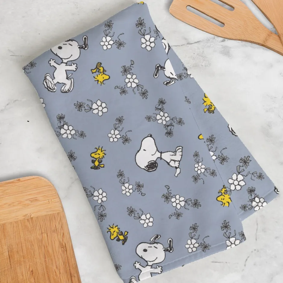 Best Snoopy And Woodstock Floral Kitchen Towel Woodstock | Snoopy