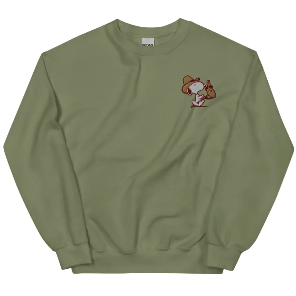 New Snoopy Cowboy Embroidered Crewneck Hoodies & Sweatshirts