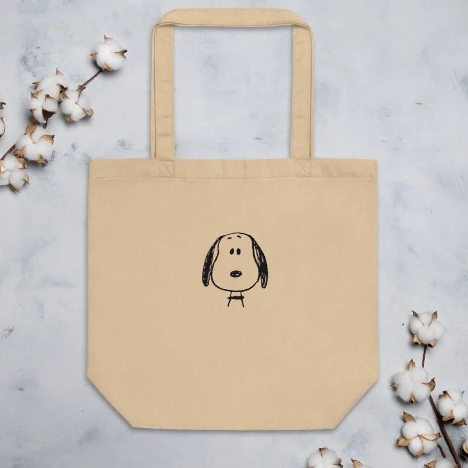 Fashion Snoopy Face Embroidered Tote Bag Snoopy