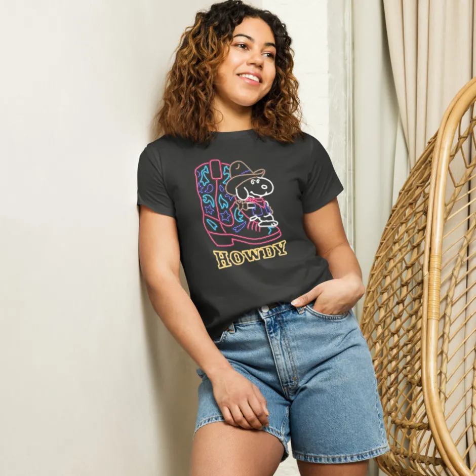 Fashion Snoopy Howdy Women's High Waisted T-Shirt Snoopy | T-Shirts