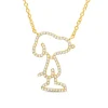 Clearance Snoopy Pave Silhouette .925 Sterling Silver Necklace Finished in 18kt Yellow Gold Jewelry