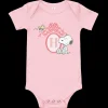 Outlet Snoopy Personalized Initials Girl's Baby Bodysuit Snoopy