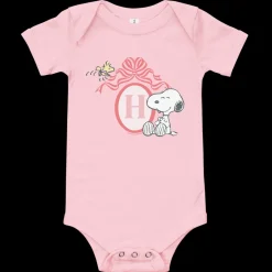 Outlet Snoopy Personalized Initials Girl's Baby Bodysuit Snoopy