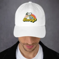 Sale Snoopy Rainbow Embroidered Dad Hat Hats & Beanies