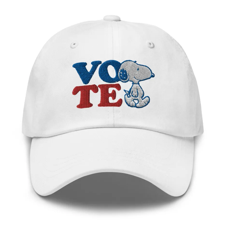 Discount Snoopy Vote Embroidered Dad Hat Snoopy | Hats & Beanies