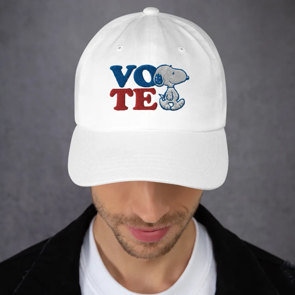 Discount Snoopy Vote Embroidered Dad Hat Snoopy | Hats & Beanies