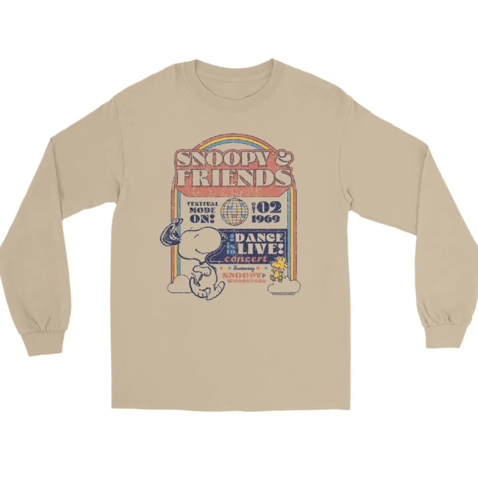 Discount Snoopy's & Friends Dance Live Long Sleeve Unisex T-Shirt Snoopy | Peanuts Gang