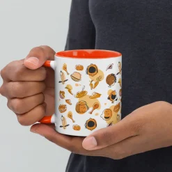 Outlet Thanksgiving Pattern Two Tone Mug Mugs