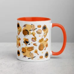 Outlet Thanksgiving Pattern Two Tone Mug Mugs