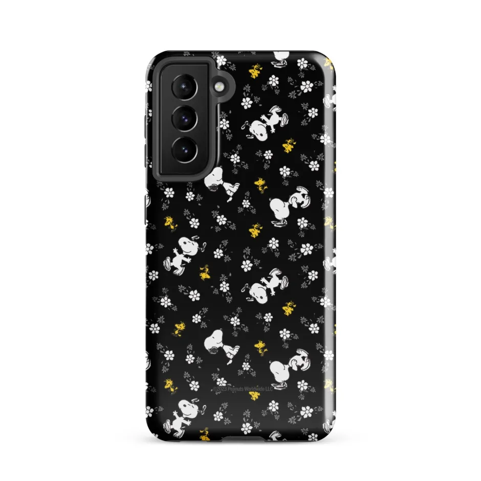 Online Woodstock And Snoopy Floral Pattern Tough Phone Case - Samsung Phone Cases