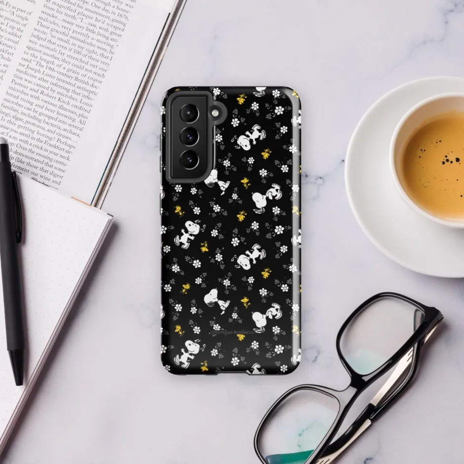 Online Woodstock And Snoopy Floral Pattern Tough Phone Case - Samsung Phone Cases