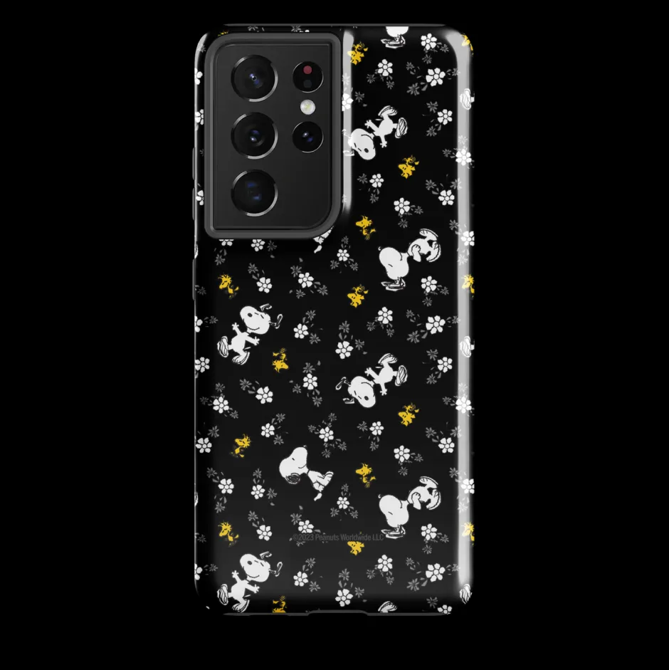 Online Woodstock And Snoopy Floral Pattern Tough Phone Case - Samsung Phone Cases