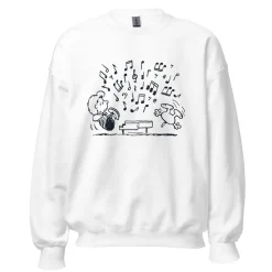 New Schroeder And Snoopy Music Adult Sweatshirt Snoopy | Schroeder