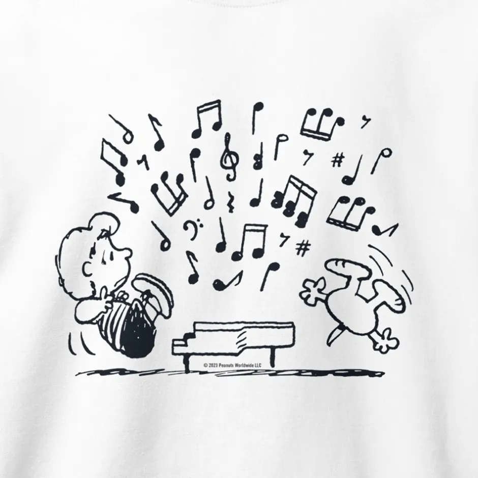 New Schroeder And Snoopy Music Adult Sweatshirt Snoopy | Schroeder