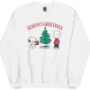 Fashion Season's Greetings Adult Sweatshirt Snoopy | Charlie Brown