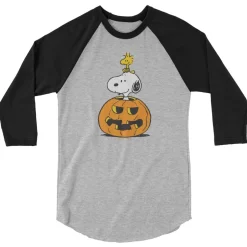 Outlet Snoopy & Woodstock Pumpkin ¾ Sleeve Raglan T-Shirt Woodstock | Snoopy