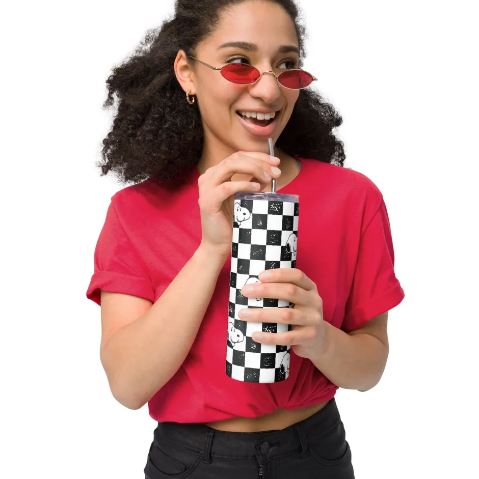 Fashion Snoopy Checkered Skinny Tumbler Snoopy | Tumblers