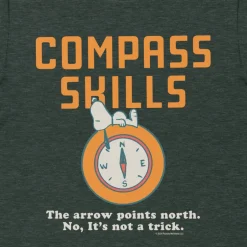 Outlet Snoopy Compass Skills T-Shirt Snoopy | T-Shirts