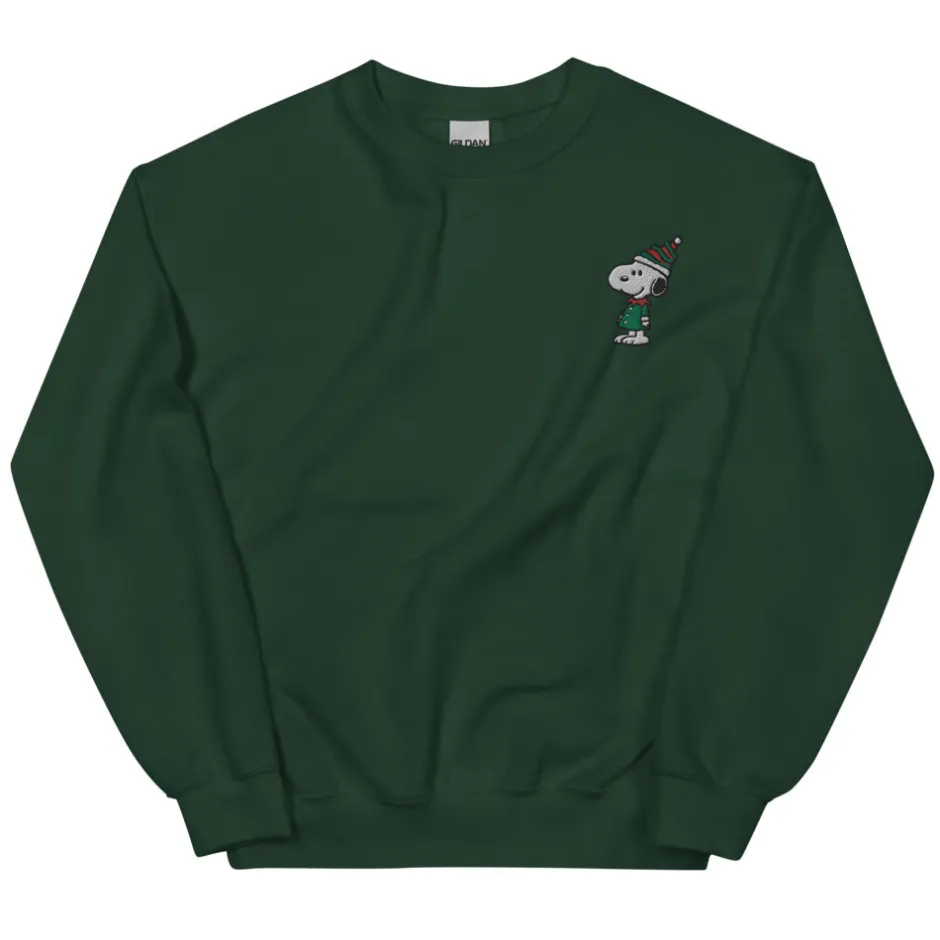 Discount Snoopy Elf Embroidered Adult Crewneck Snoopy | Hoodies & Sweatshirts
