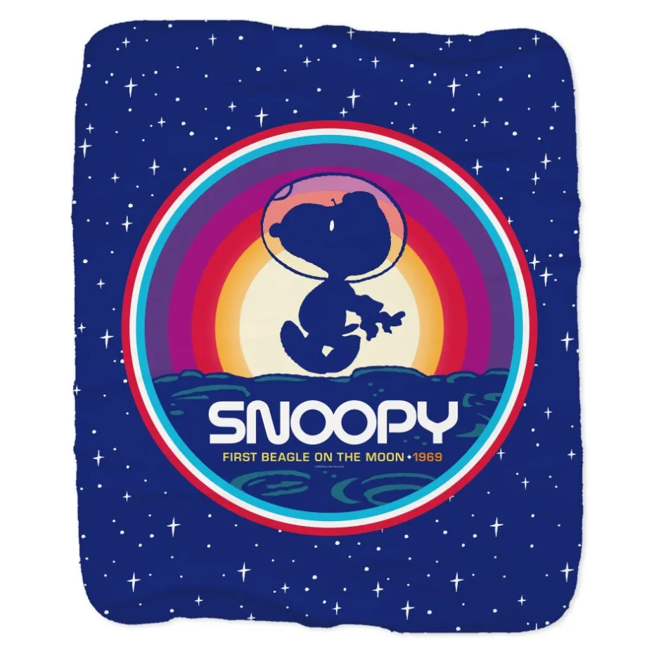 Online Snoopy First Beagle On The Moon Sherpa Blanket Snoopy | Blankets & Pillows