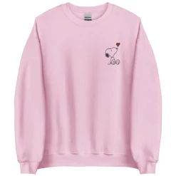 Sale Snoopy Heart Embroidered Adult Crewneck Snoopy | Hoodies & Sweatshirts