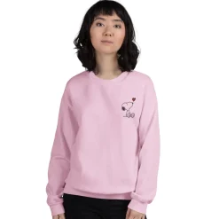 Sale Snoopy Heart Embroidered Adult Crewneck Snoopy | Hoodies & Sweatshirts