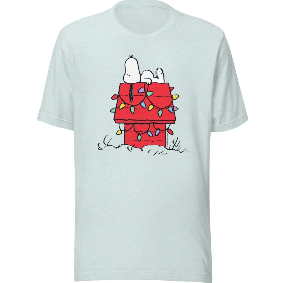 New Snoopy House with Lights Adult T-Shirt Snoopy | T-Shirts